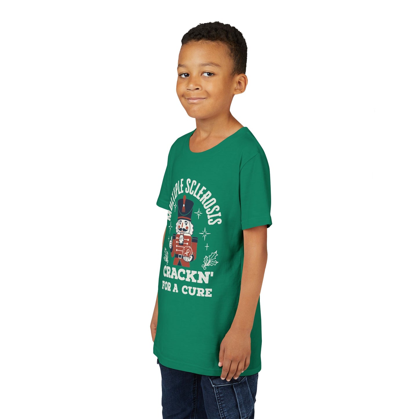 Youth "Crackn' For a Cure" Holiday Short Sleeve Tee for MS Awareness