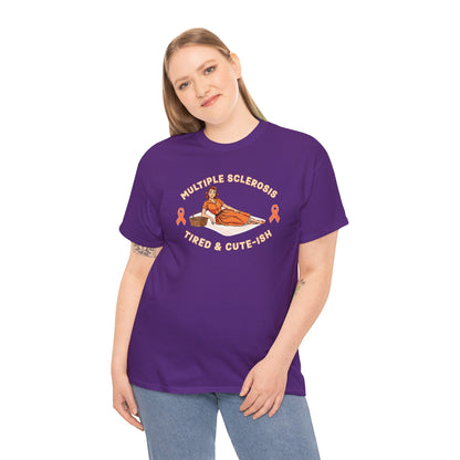 Empowering MS Awareness Tee: Tired & Cute-ish | Supportive Gift, Casual Wear, Disability Awareness, Motivational Apparel, Everyday Style