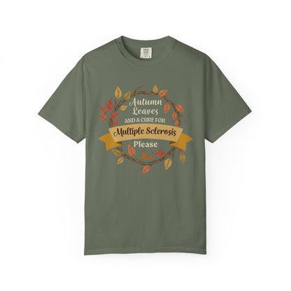 Autumn Leaves Multiple Sclerosis Awareness T-shirt, Unisex Graphic Tee, Fall Fashion, Support MS Research, Gift for Her