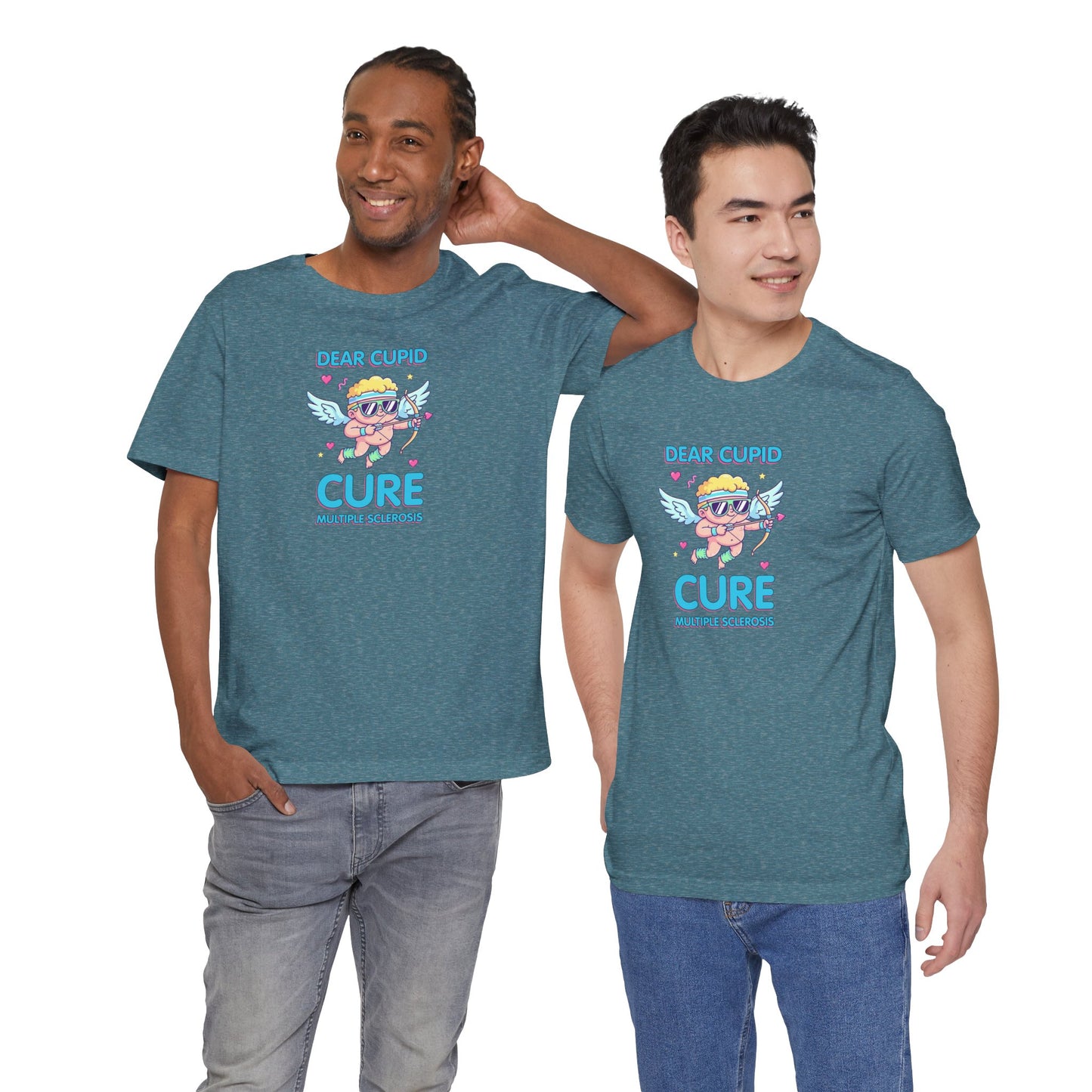 MS Awareness Shirt, Dear Cupid Cure Multiple Sclerosis, Valentine’s Day MS Gift, Retro Cupid Graphic Tee for MS Warriors