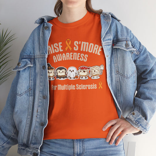Cute Raise Awareness S'More  Adult Unisex Cotton T-Shirt- Multiple Sclerosis Support Shirt, S'More Fun for a Cause, Gift for Awareness Events