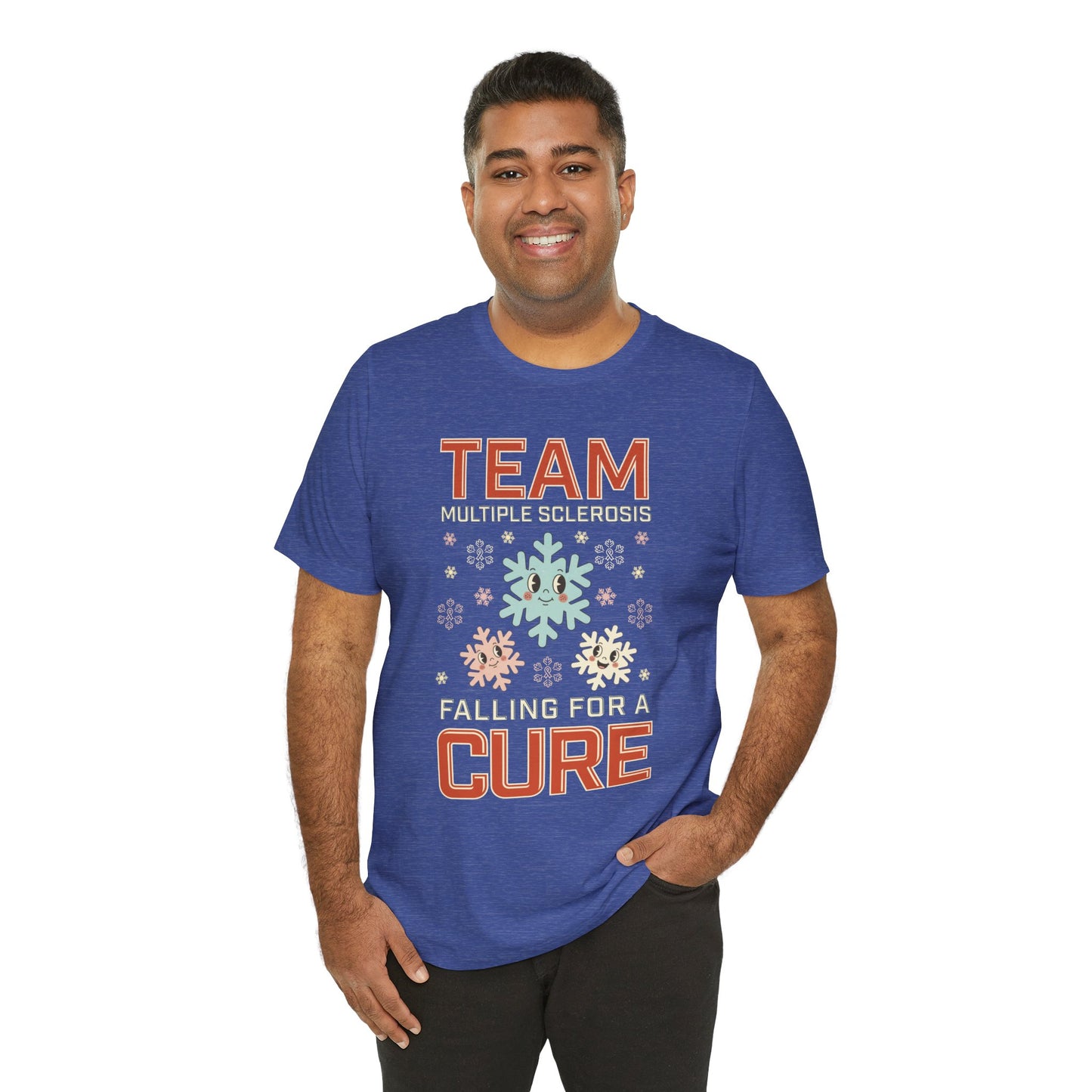 Falling for a Cure Team Tee- Adult Multiple Sclerosis Awareness, Charity Shirt, Unisex, Gift for Supporters, Fundraising Apparel