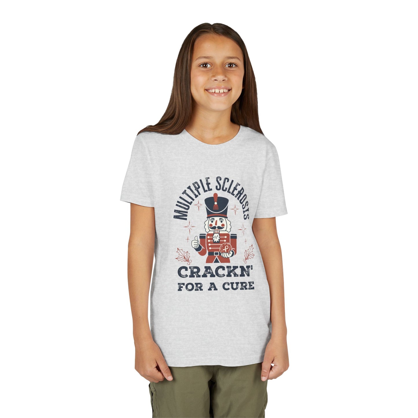 Youth "Crackn' For a Cure" Holiday Short Sleeve Tee for MS Awareness
