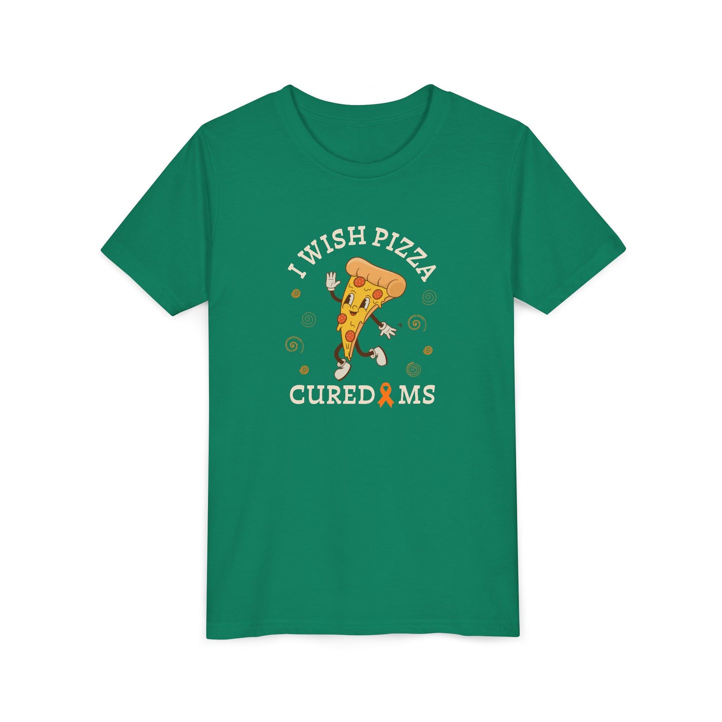 Youth I Wish Pizza CURED MS Short Sleeve Tee for Multiple Sclerosis Awareness