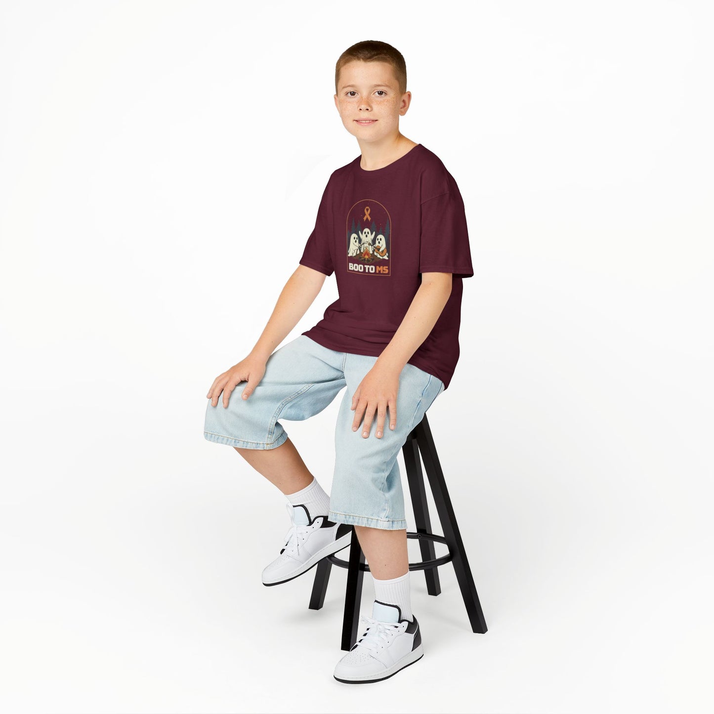 Kids Cute Boo to MS - Unisex Tee Kids for Halloween and Multiple Sclerosis Awareness