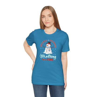 Snowman Melting for a Cure Team Adult Unisex Tee, Multiple Sclerosis Awareness, Charity Shirt, Unisex, Gift for Supporters, Fundraising Apparel