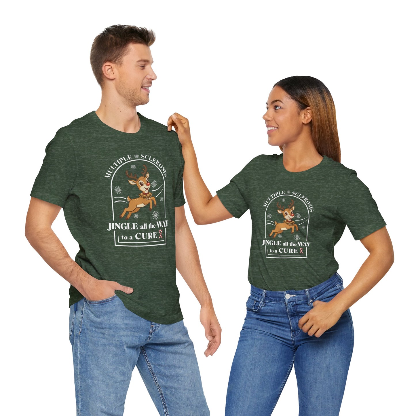 Jingle All The Way To A Cure For MS T-Shirt | Multiple Sclerosis Christmas Tee