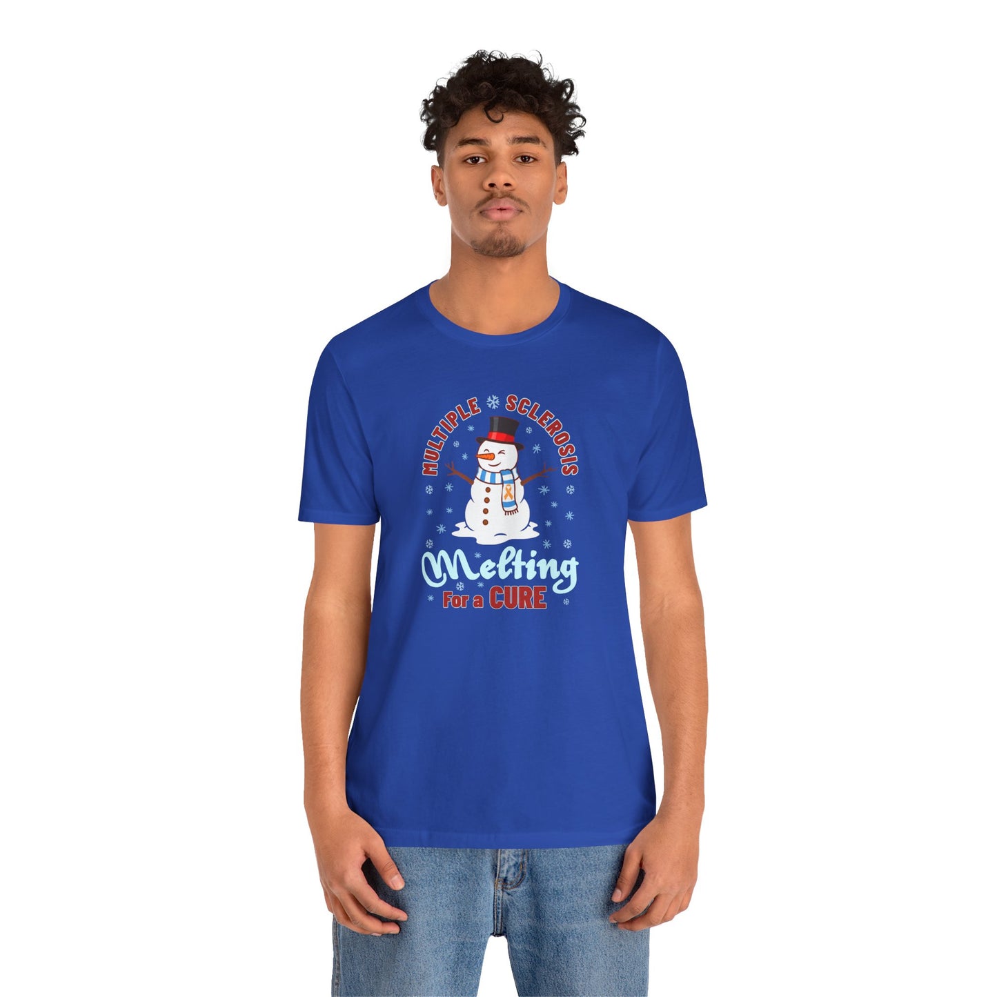 Snowman Melting for a Cure Team Adult Unisex Tee, Multiple Sclerosis Awareness, Charity Shirt, Unisex, Gift for Supporters, Fundraising Apparel