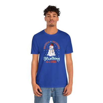 Snowman Melting for a Cure Team Adult Unisex Tee, Multiple Sclerosis Awareness, Charity Shirt, Unisex, Gift for Supporters, Fundraising Apparel