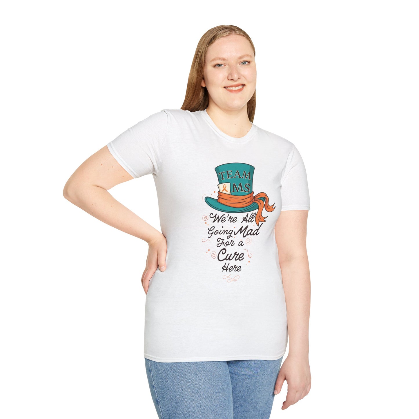Mad For a Cure T-Shirt, Team MS Shirt, Unisex Softstyle Tee, Cure Awareness Tee, Fun Gift for Alice in Wonderland Fans, Birthday Gift, [...]