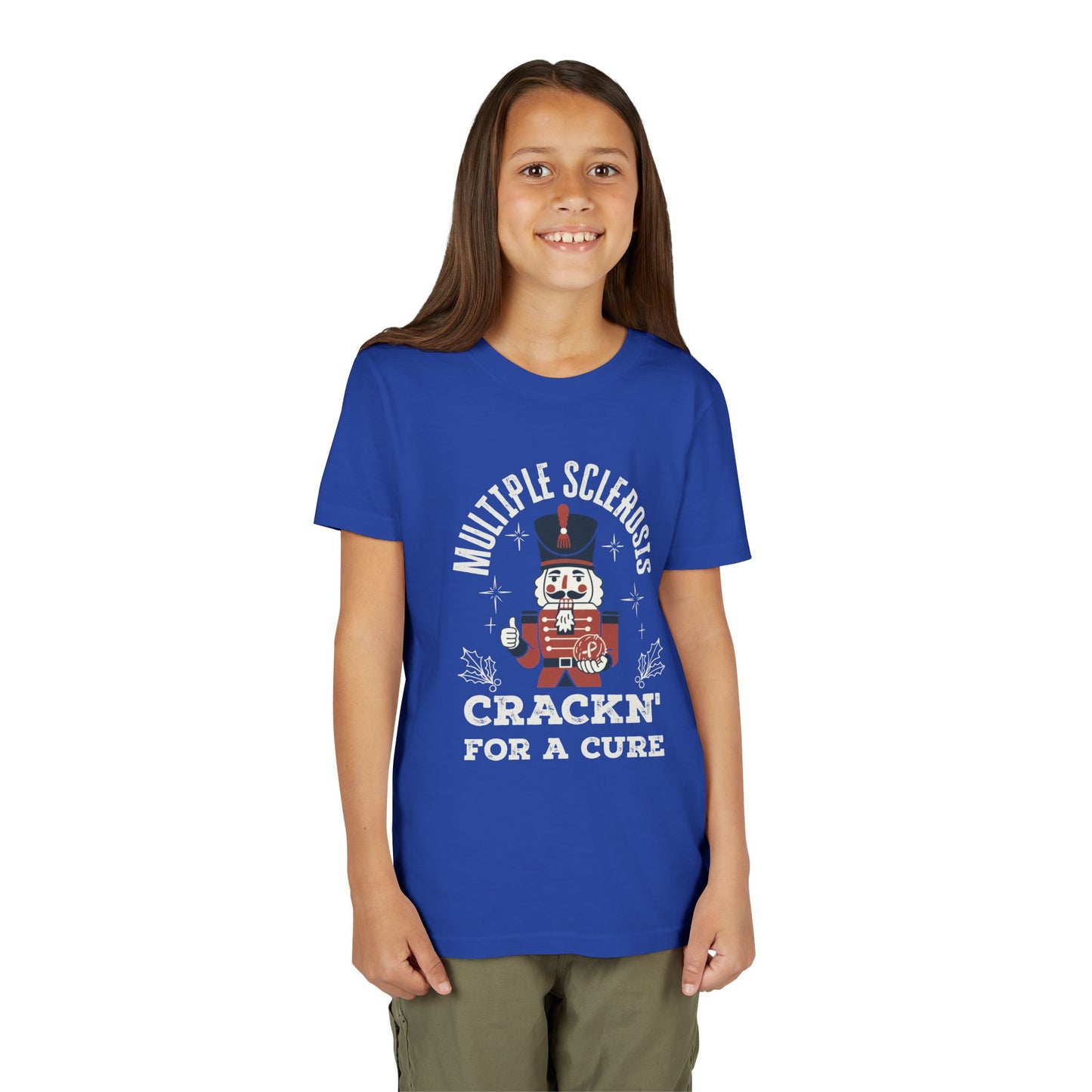 Youth "Crackn' For a Cure" Holiday Short Sleeve Tee for MS Awareness