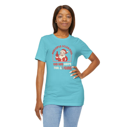 Ho Ho HOPE for a Cure Adult Tee, Multiple Sclerosis Awareness, Charity Shirt, Unisex, Gift for Supporters, Fundraising Apparel