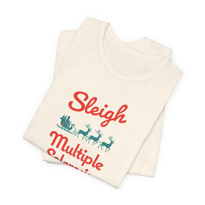 Cute Festive Sleigh MS Adult Tee Multiple Sclerosis Awareness, Charity Shirt, Unisex, Gift for Supporters, Fundraising Apparel