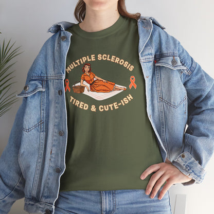 Empowering MS Awareness Tee: Tired & Cute-ish | Supportive Gift, Casual Wear, Disability Awareness, Motivational Apparel, Everyday Style