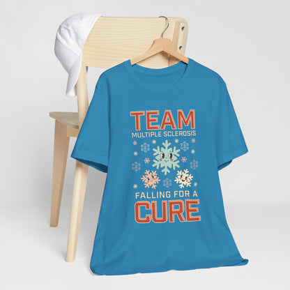 Falling for a Cure Team Tee- Adult Multiple Sclerosis Awareness, Charity Shirt, Unisex, Gift for Supporters, Fundraising Apparel