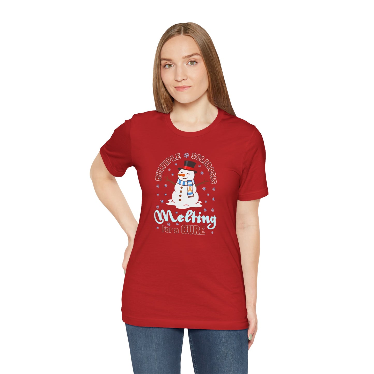 Snowman Melting for a Cure Team Adult Unisex Tee, Multiple Sclerosis Awareness, Charity Shirt, Unisex, Gift for Supporters, Fundraising Apparel