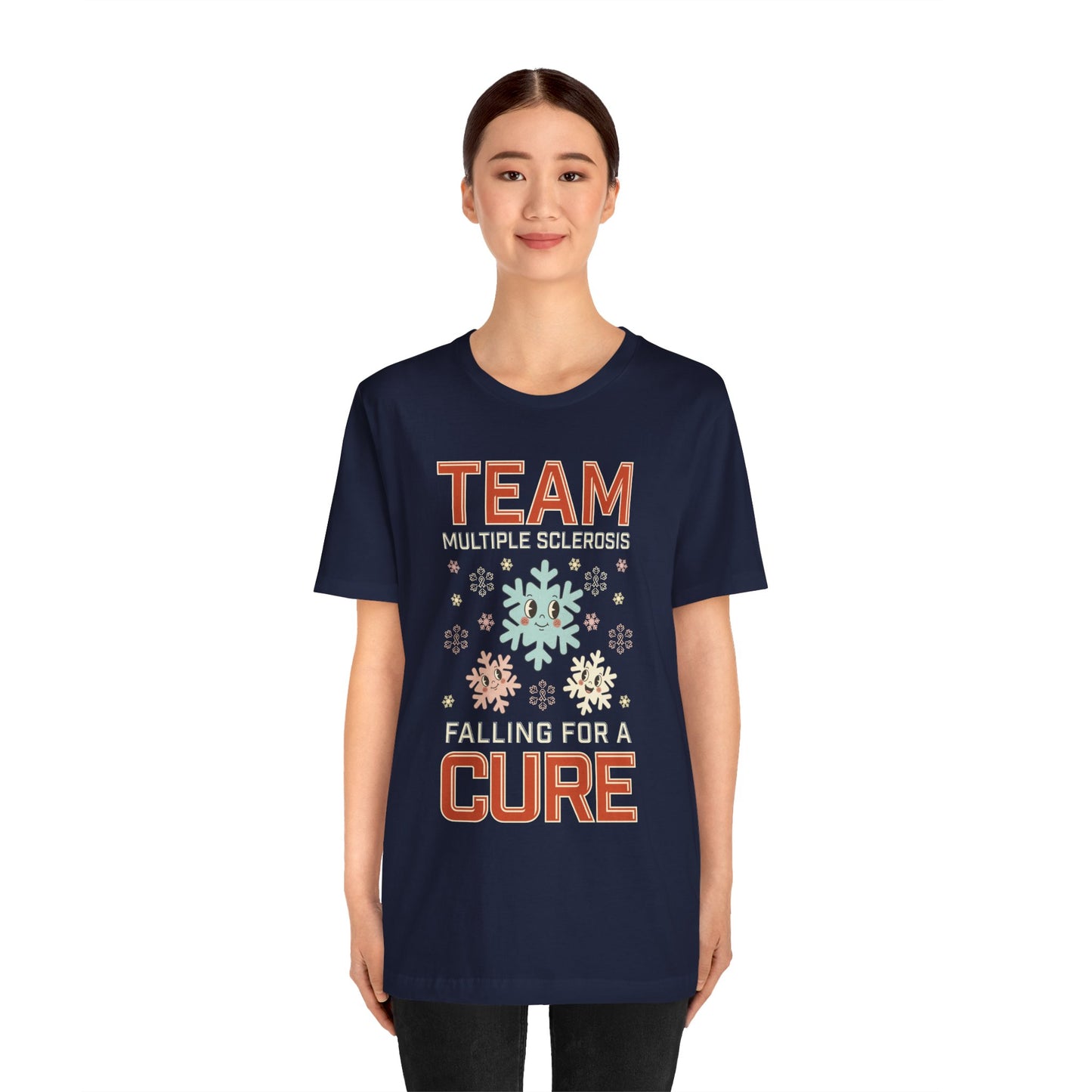 Falling for a Cure Team Tee- Adult Multiple Sclerosis Awareness, Charity Shirt, Unisex, Gift for Supporters, Fundraising Apparel