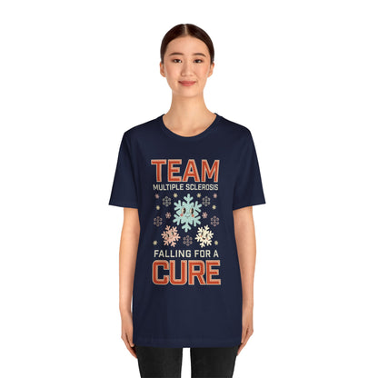 Falling for a Cure Team Tee- Adult Multiple Sclerosis Awareness, Charity Shirt, Unisex, Gift for Supporters, Fundraising Apparel