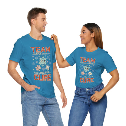 Falling for a Cure Team Tee- Adult Multiple Sclerosis Awareness, Charity Shirt, Unisex, Gift for Supporters, Fundraising Apparel