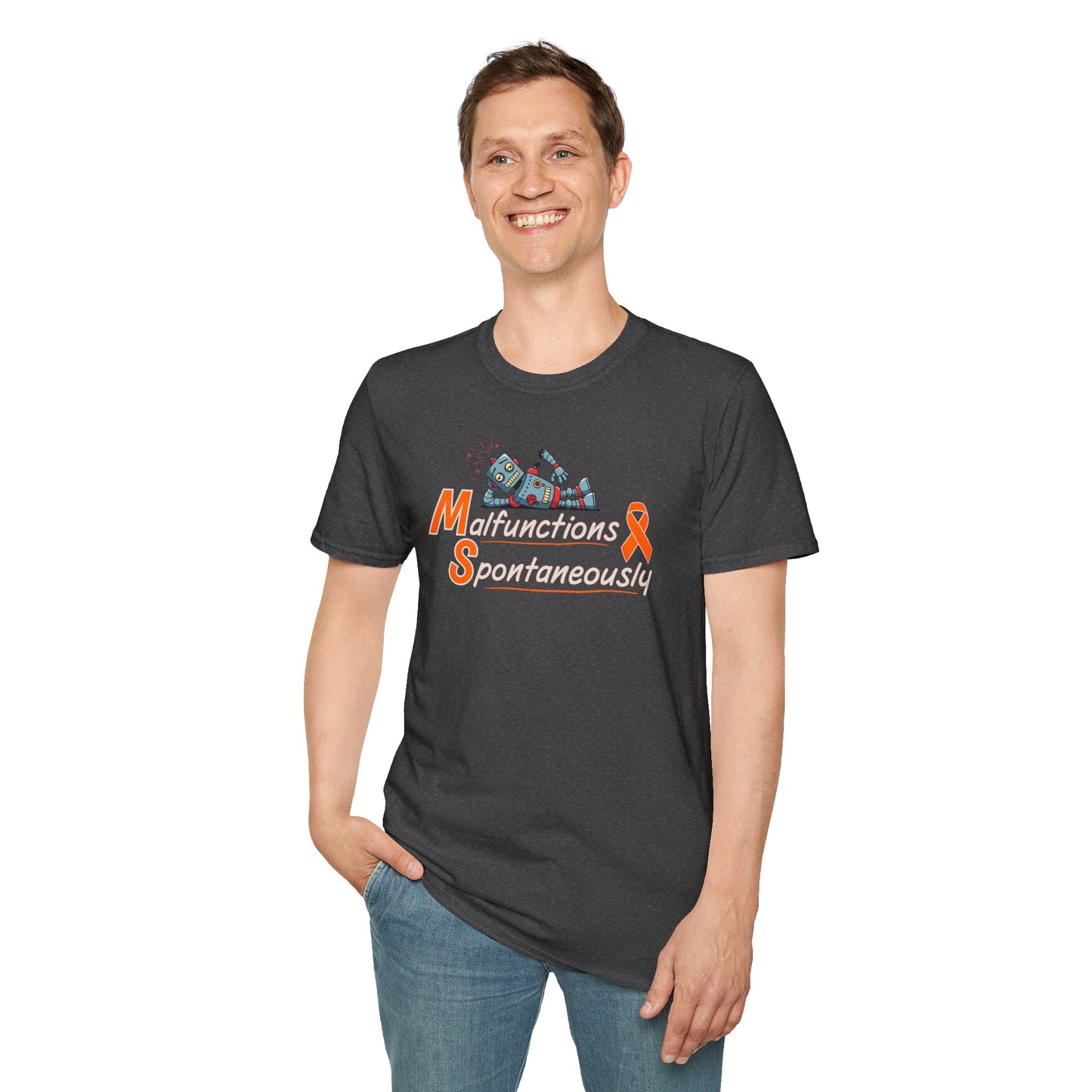 Funny Unisex Softstyle T-Shirt -MS 'Malfunctions Spontaneously' - Casual Wear, Gift for Tech Lovers, Humor Tee, Birthday Present, Geeky [...]