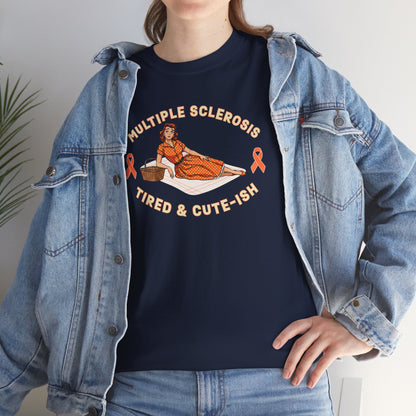 Empowering MS Awareness Tee: Tired & Cute-ish | Supportive Gift, Casual Wear, Disability Awareness, Motivational Apparel, Everyday Style