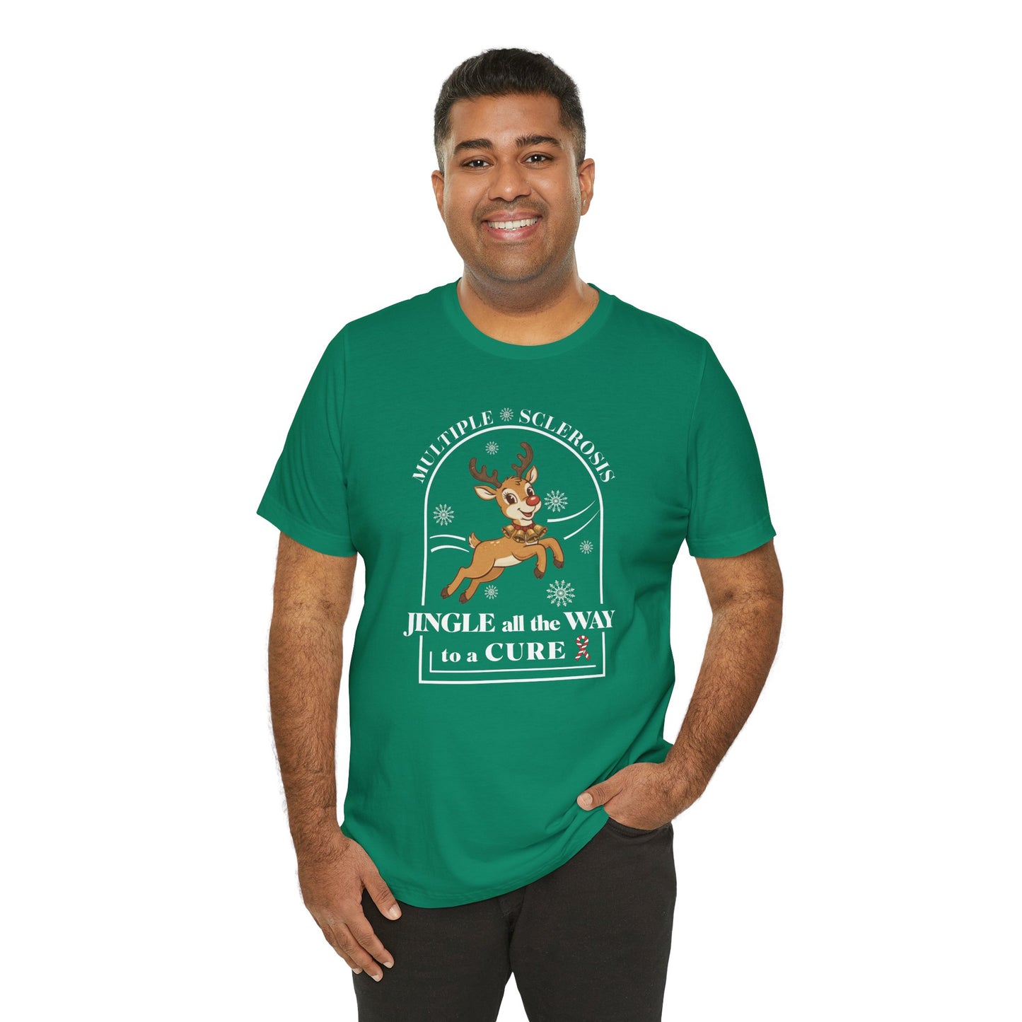 Jingle All The Way To A Cure For MS T-Shirt | Multiple Sclerosis Christmas Tee