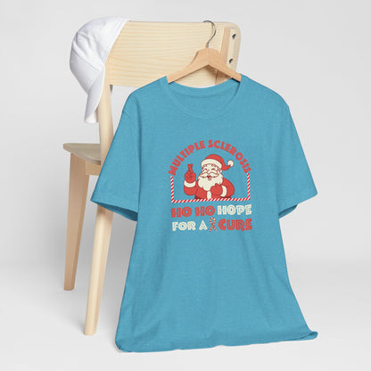 Ho Ho HOPE for a Cure Adult Tee, Multiple Sclerosis Awareness, Charity Shirt, Unisex, Gift for Supporters, Fundraising Apparel