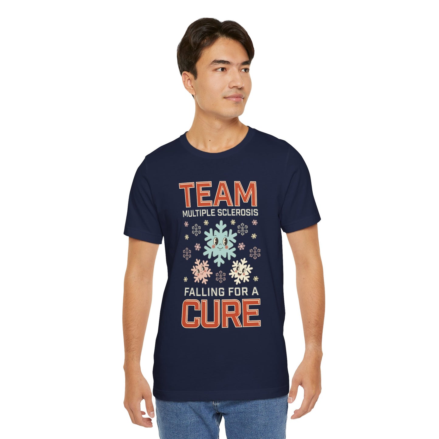 Falling for a Cure Team Tee- Adult Multiple Sclerosis Awareness, Charity Shirt, Unisex, Gift for Supporters, Fundraising Apparel