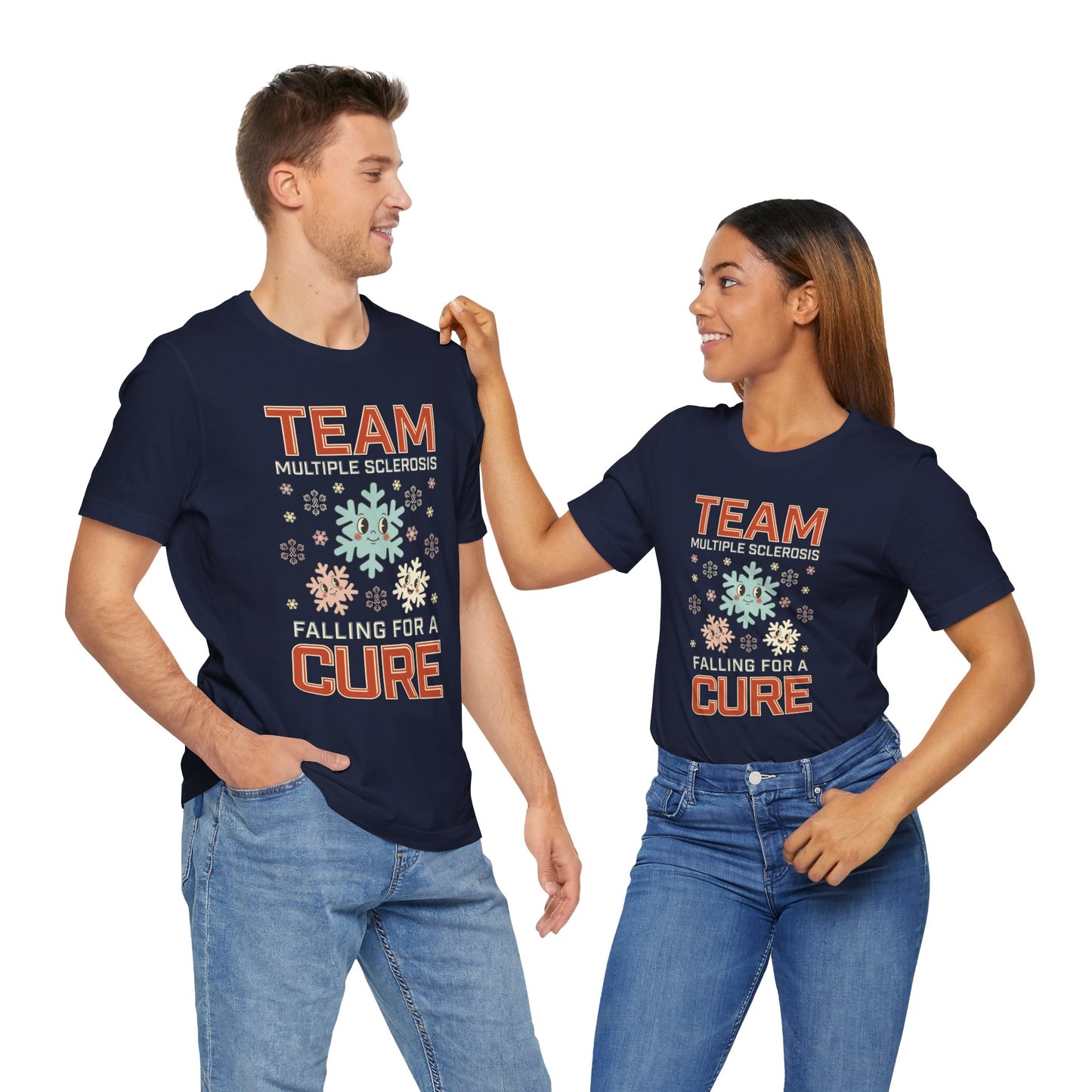 Falling for a Cure Team Tee- Adult Multiple Sclerosis Awareness, Charity Shirt, Unisex, Gift for Supporters, Fundraising Apparel