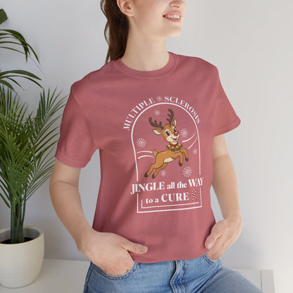 Jingle All The Way To A Cure For MS T-Shirt | Multiple Sclerosis Christmas Tee