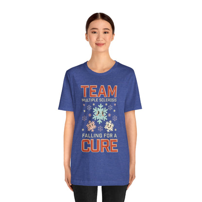 Falling for a Cure Team Tee- Adult Multiple Sclerosis Awareness, Charity Shirt, Unisex, Gift for Supporters, Fundraising Apparel