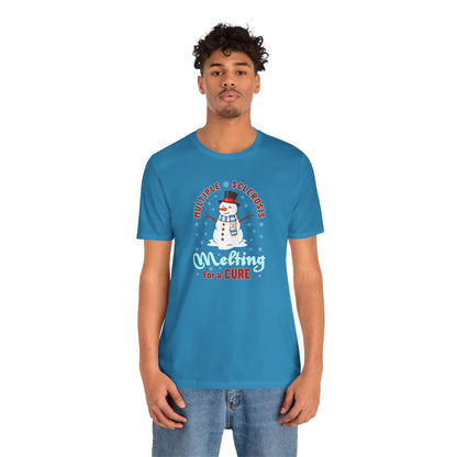 Snowman Melting for a Cure Team Adult Unisex Tee, Multiple Sclerosis Awareness, Charity Shirt, Unisex, Gift for Supporters, Fundraising Apparel