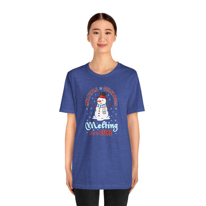 Snowman Melting for a Cure Team Adult Unisex Tee, Multiple Sclerosis Awareness, Charity Shirt, Unisex, Gift for Supporters, Fundraising Apparel