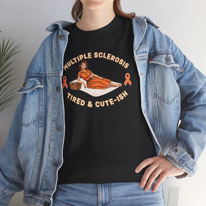 Empowering MS Awareness Tee: Tired & Cute-ish | Supportive Gift, Casual Wear, Disability Awareness, Motivational Apparel, Everyday Style