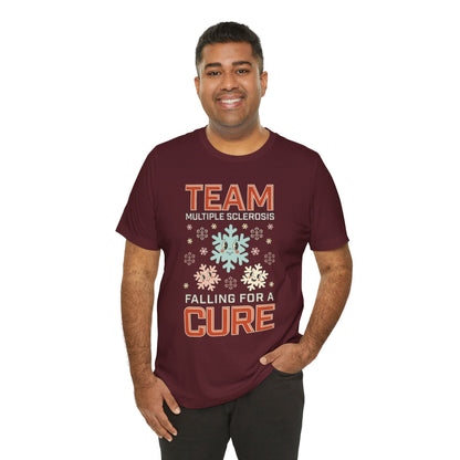 Falling for a Cure Team Tee- Adult Multiple Sclerosis Awareness, Charity Shirt, Unisex, Gift for Supporters, Fundraising Apparel