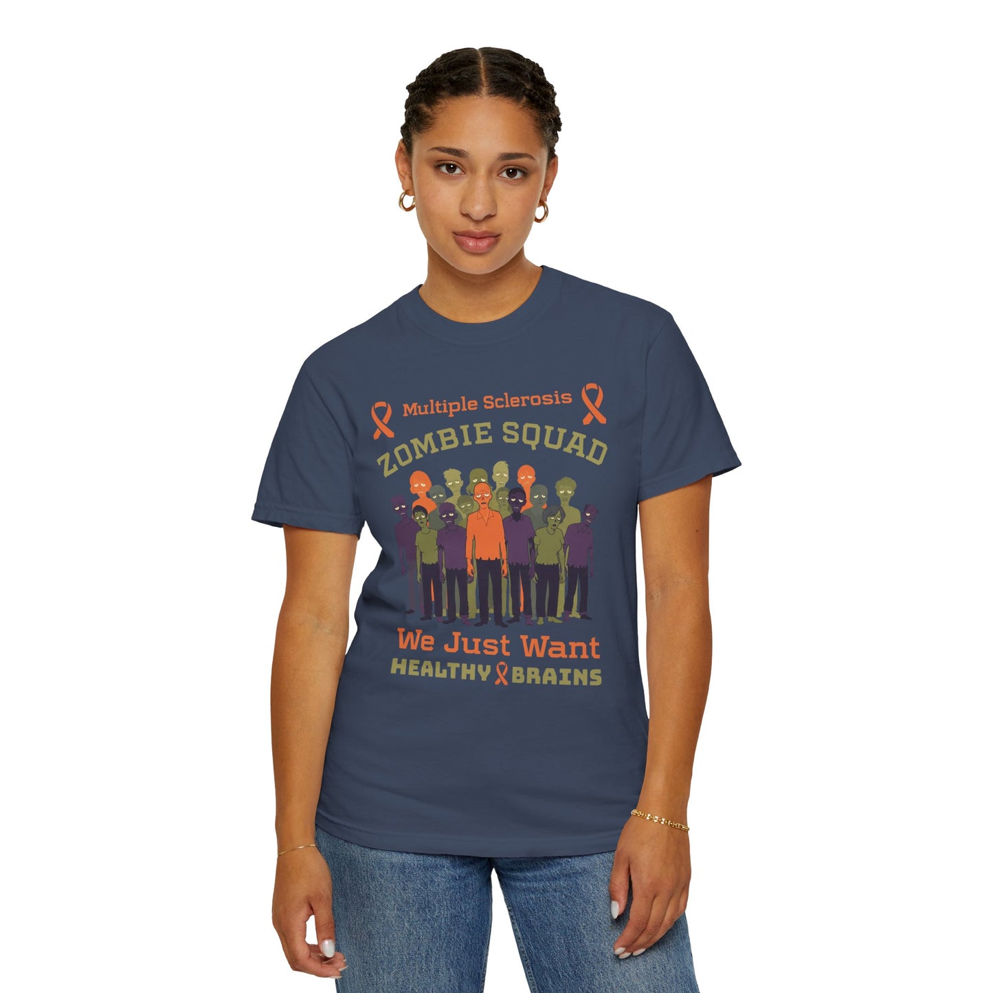 Funny MS Awareness Zombie T-shirt- Give Us Your Healthy Brains