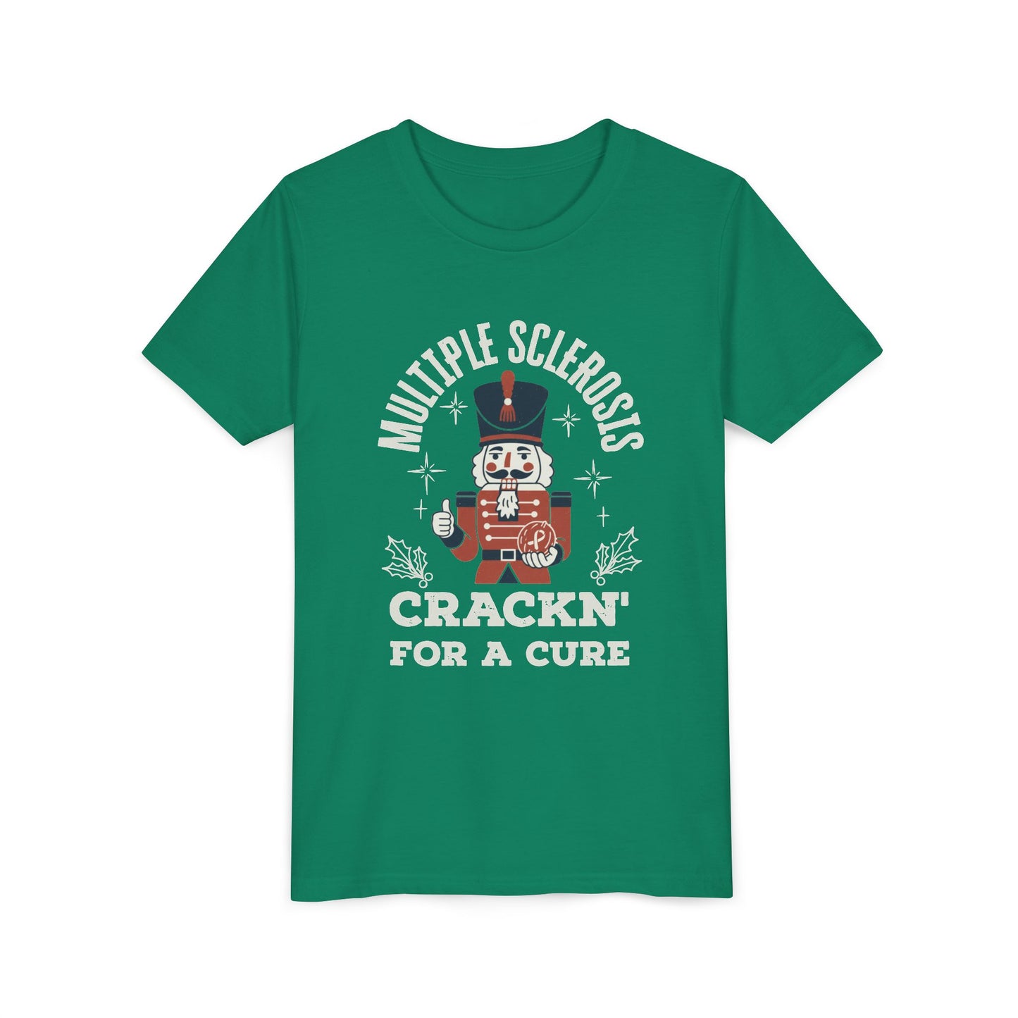 Youth "Crackn' For a Cure" Holiday Short Sleeve Tee for MS Awareness