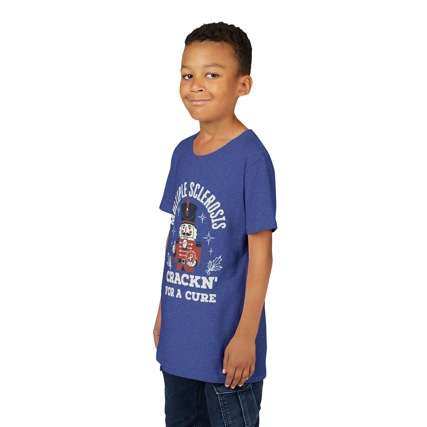 Youth "Crackn' For a Cure" Holiday Short Sleeve Tee for MS Awareness
