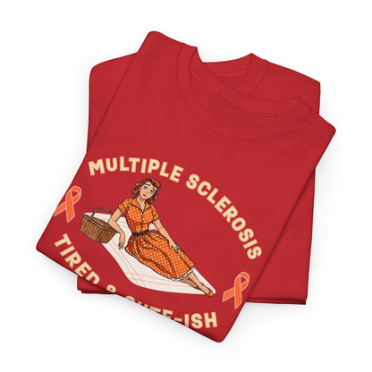 Empowering MS Awareness Tee: Tired & Cute-ish | Supportive Gift, Casual Wear, Disability Awareness, Motivational Apparel, Everyday Style