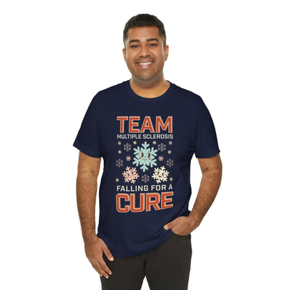 Falling for a Cure Team Tee- Adult Multiple Sclerosis Awareness, Charity Shirt, Unisex, Gift for Supporters, Fundraising Apparel