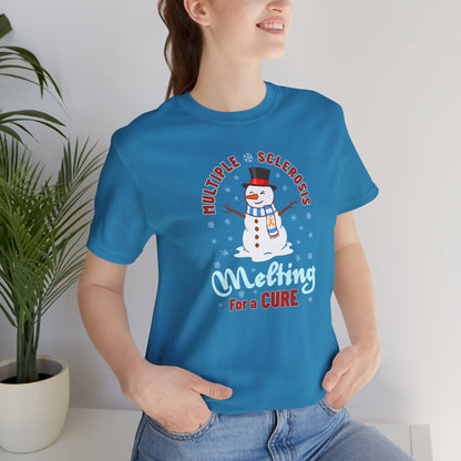 Snowman Melting for a Cure Team Adult Unisex Tee, Multiple Sclerosis Awareness, Charity Shirt, Unisex, Gift for Supporters, Fundraising Apparel