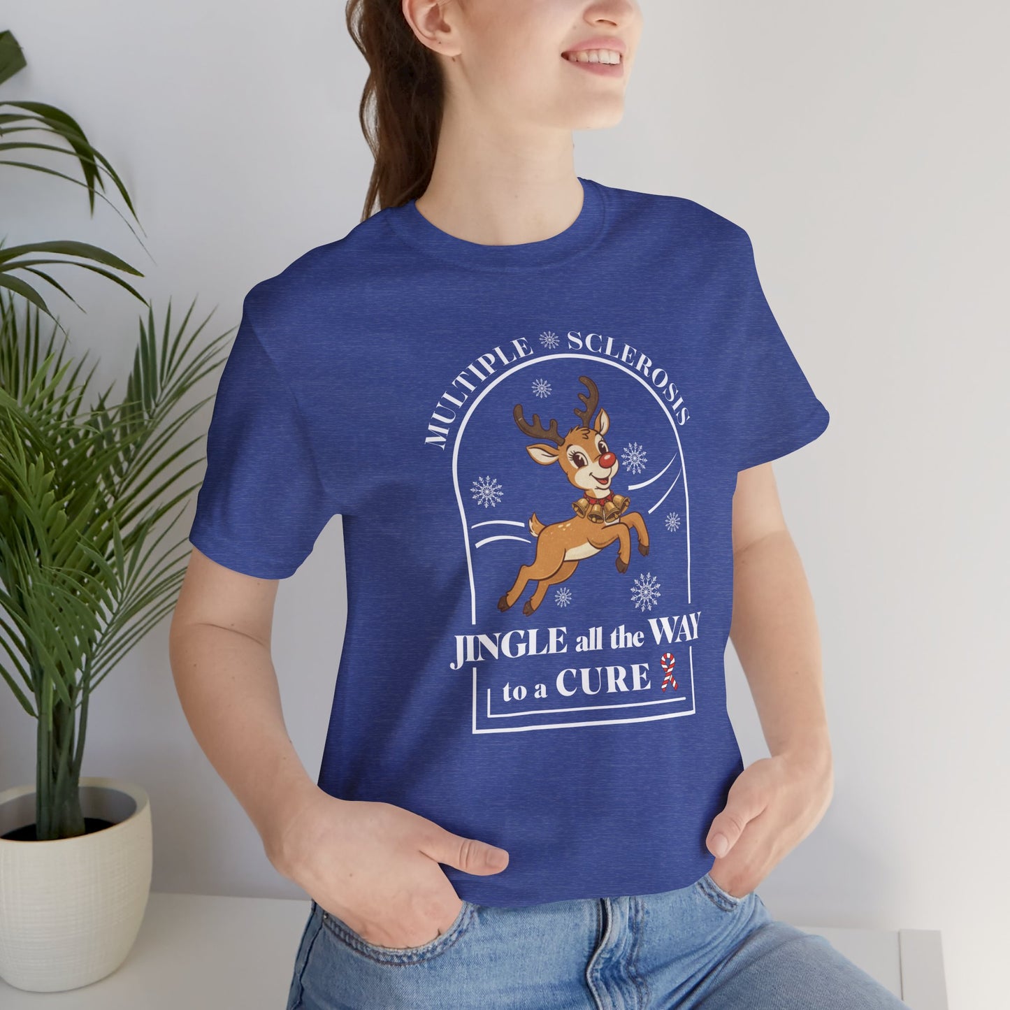 Jingle All The Way To A Cure For MS T-Shirt | Multiple Sclerosis Christmas Tee