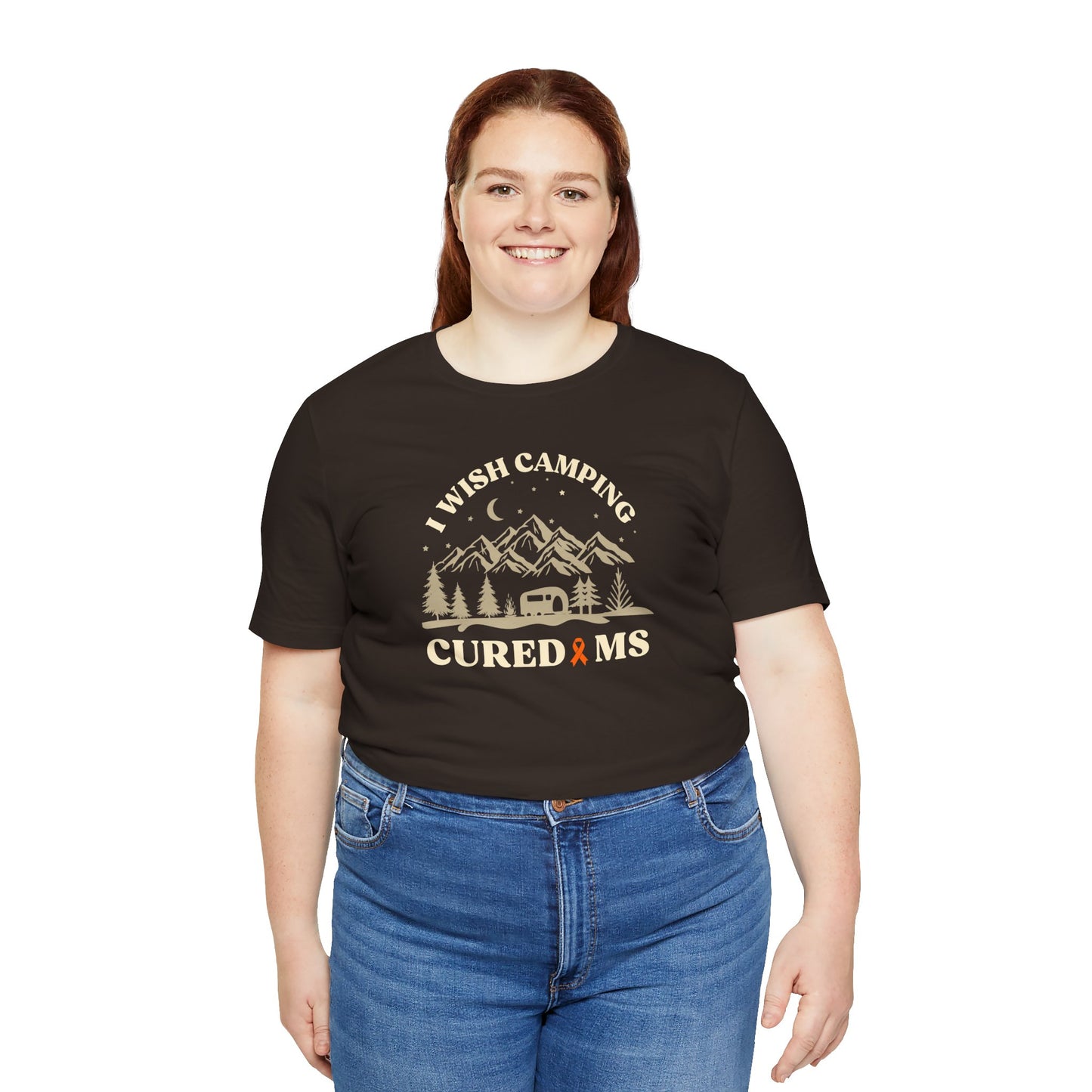 Cute I Wish CAMPING Cured MS Adult- Tee Multiple Sclerosis Awareness, Charity Shirt, Unisex, Gift for Supporters, Fundraising Apparel