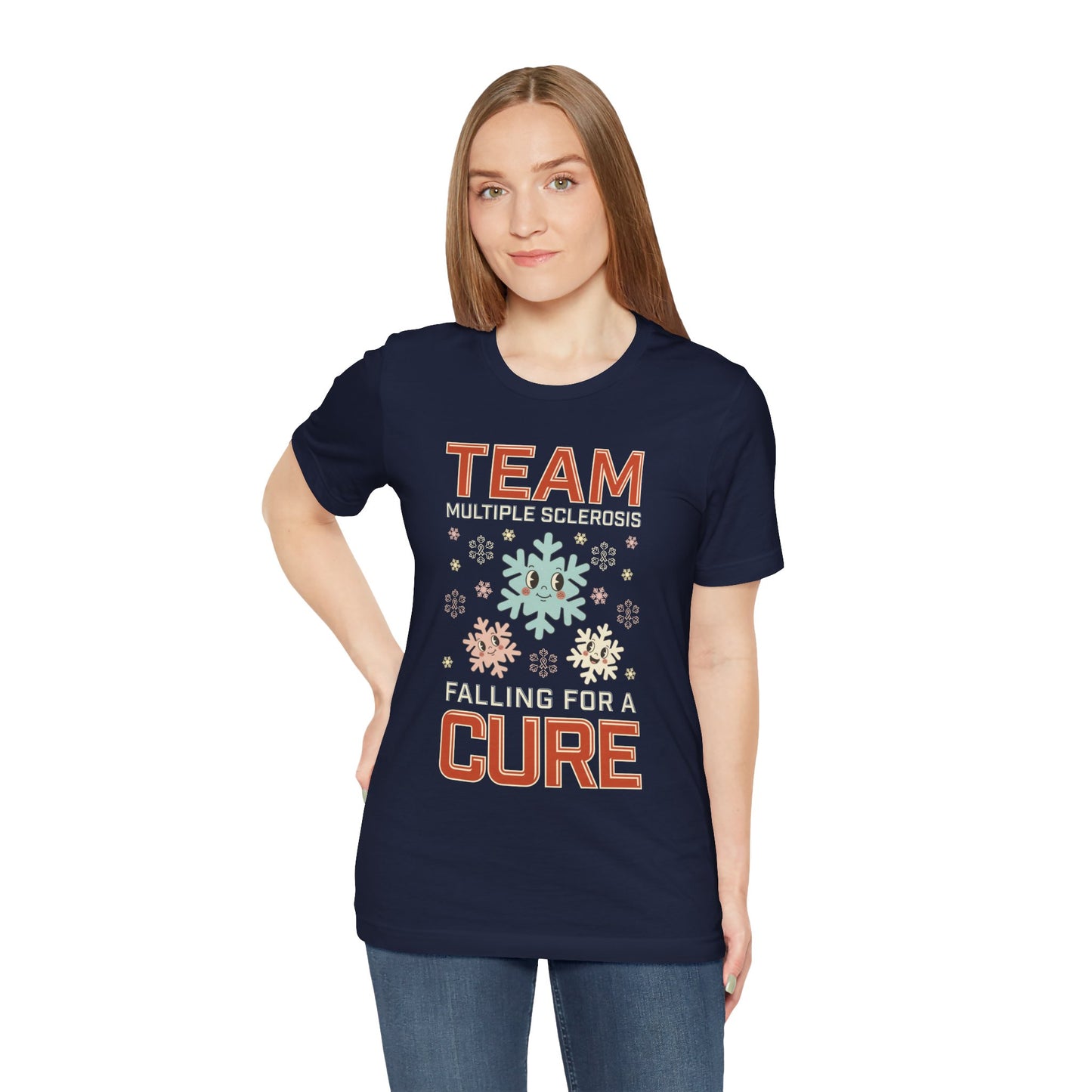 Falling for a Cure Team Tee- Adult Multiple Sclerosis Awareness, Charity Shirt, Unisex, Gift for Supporters, Fundraising Apparel
