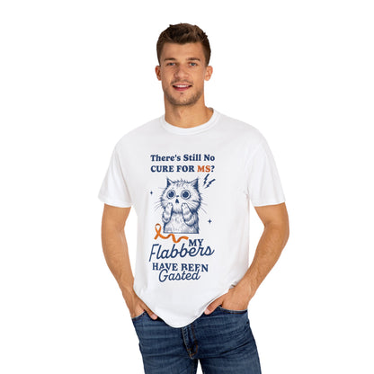 Cute Cat MS Awareness T-Shirt, Unisex Garment-Dyed Tee, "My Flabbers Have Been Gasted" MS Awareness T-Shirt  Funny Cat Shirt, Animal Lover Gift, Humor for MS Awareness