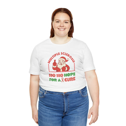 Ho Ho HOPE for a Cure Adult Tee, Multiple Sclerosis Awareness, Charity Shirt, Unisex, Gift for Supporters, Fundraising Apparel