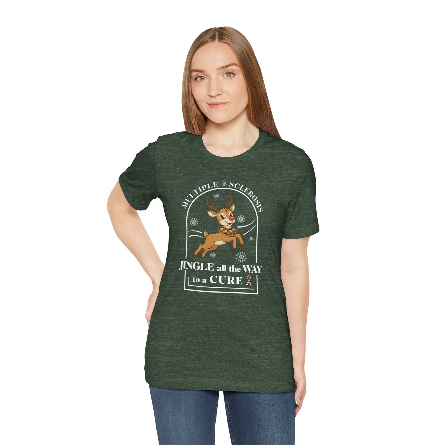 Jingle All The Way To A Cure For MS T-Shirt | Multiple Sclerosis Christmas Tee