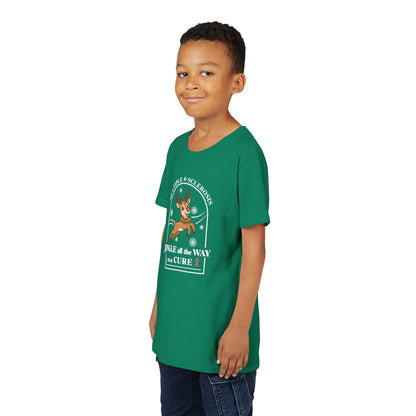 Youth "Jingle All The Way To A CURE" Short Sleeve Tee for Multiple Sclerosis Awareness