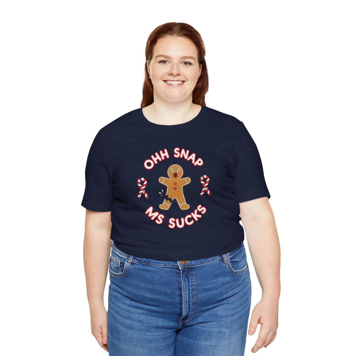 Cute Gingerbread Oh Snap! MS Sucks Unisex Adult Tee, Multiple Sclerosis Awareness, Charity Shirt, Unisex, Gift for Supporters, Fundraising Apparel