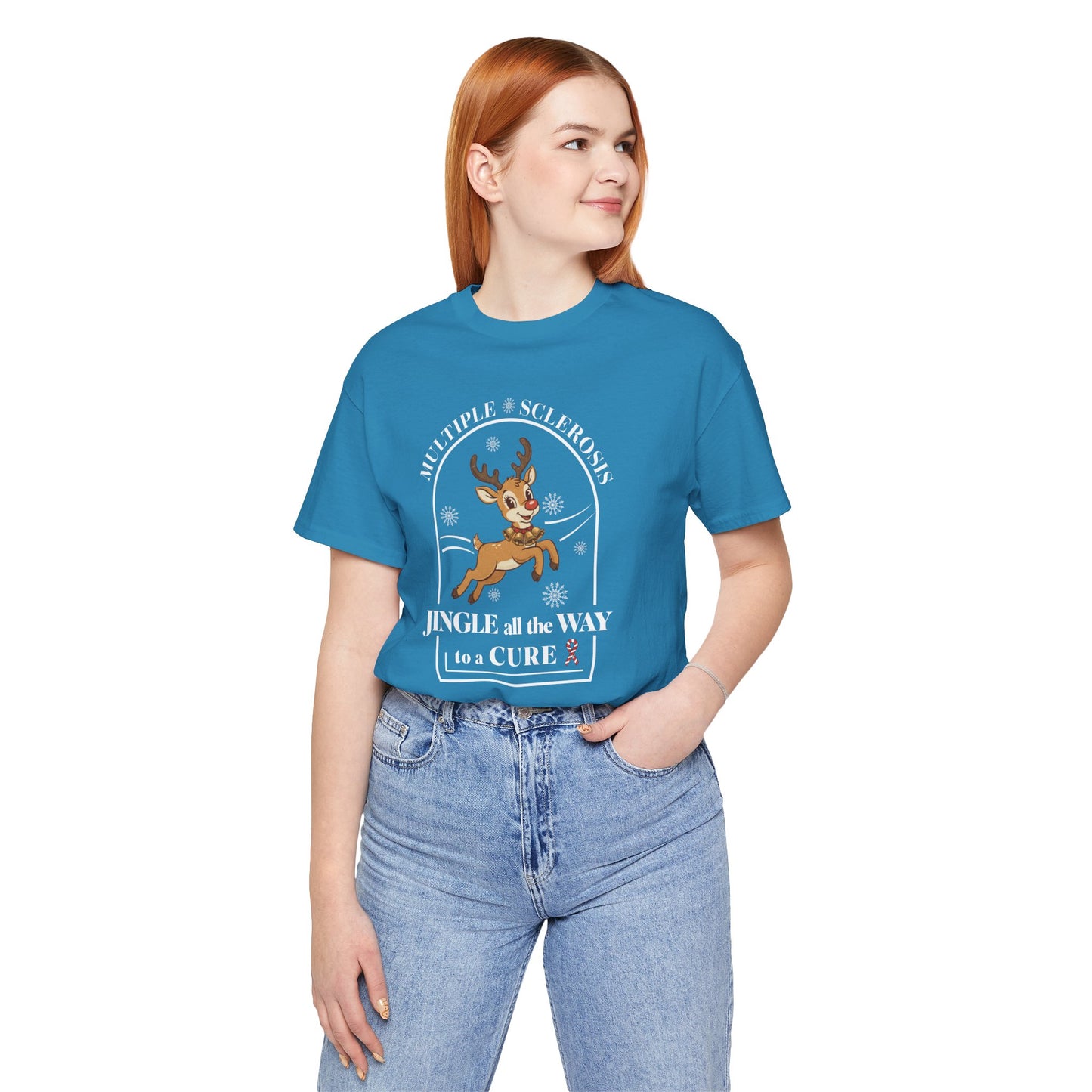 Jingle All The Way To A Cure For MS T-Shirt | Multiple Sclerosis Christmas Tee